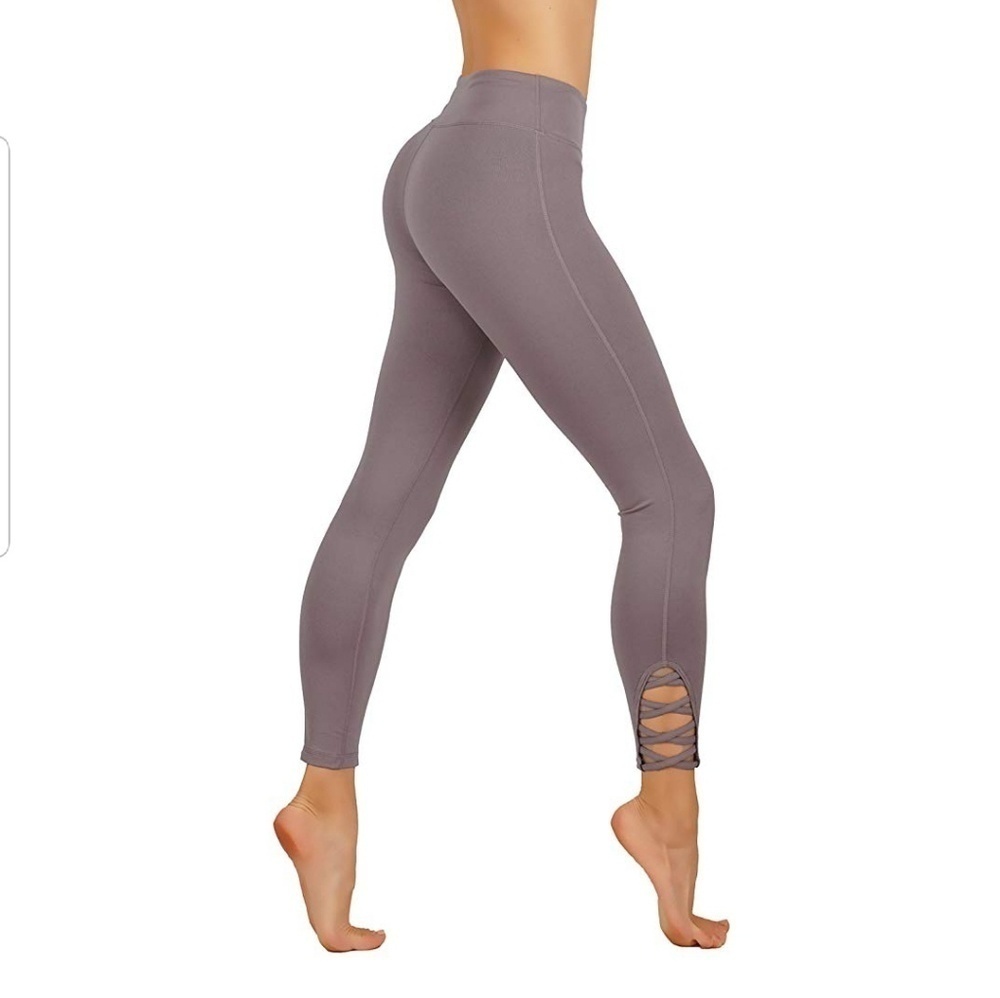 Women's Gray Leggings with Side Cutouts